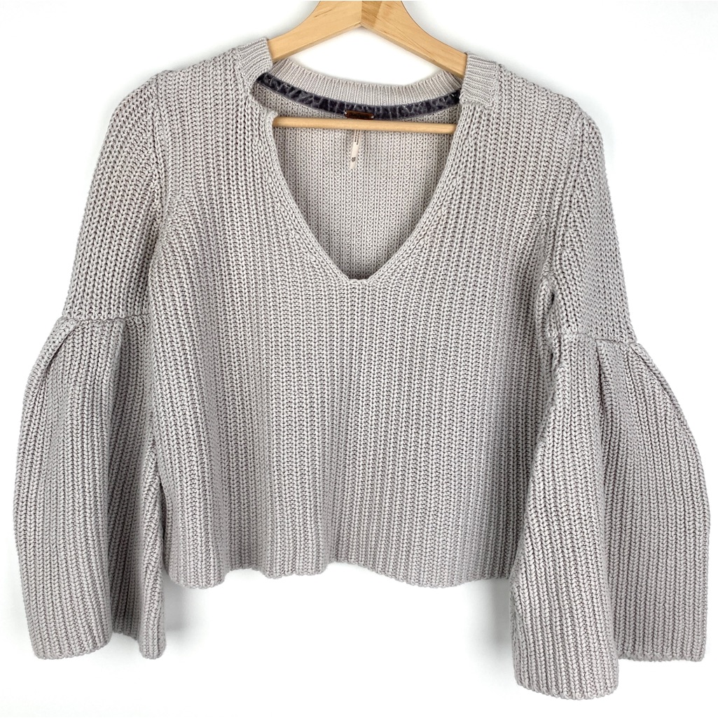 Free People Damsel Sweater Cropped Bell Sleeves